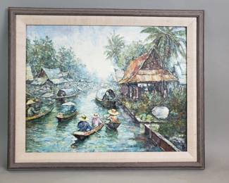 068 Lot 223 Signed S Montri oil on canvas impastostyle
