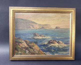 072 Lot 369 Louise Holtum signed antique oil on board