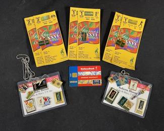 605 Lot 361h 1996 Olympic tickets and pins