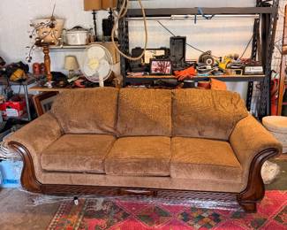 Ashley 3 cushion wood couch 