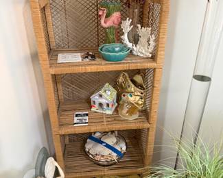 MCM Style Rattan Etagere, Misc Decor
