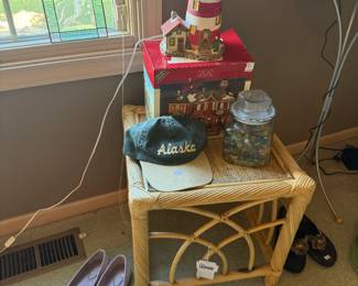 Shoes, Rattan Side Table, Hats, Lighthouse