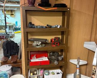 Wooden Shelf, Misc Items