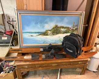 Wooden Coffee Table, Wall Decor