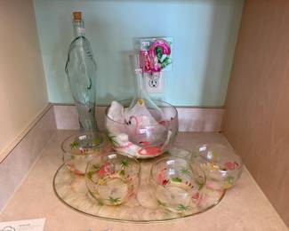 Flamingo Glass Bowls