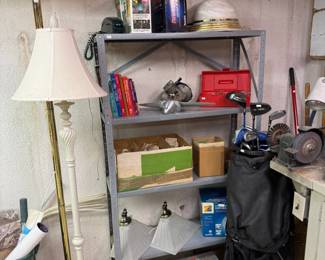 Floor Lamp, Metal Shelves