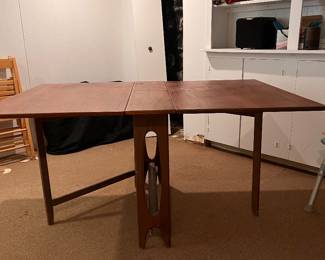 Mid century teak folding table - needs work 