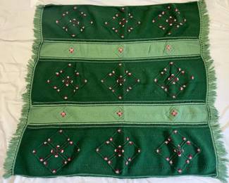 Knit Blanket with Hand Stitched Details