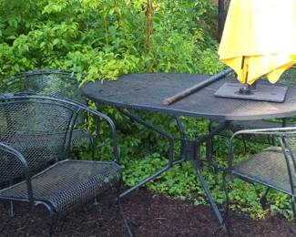 Black Metal Patio Table and Chairs