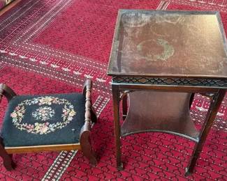 Traditional Side Table and Footrest