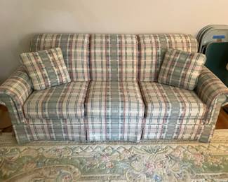 Vintage Broyhill SoftToned Plaid Sofa