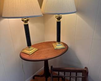 Side Table and Lamps