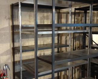 Three Metal Storage Shelves
