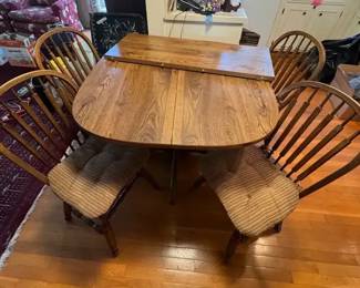 Wooden Table And Chairs with Leaf