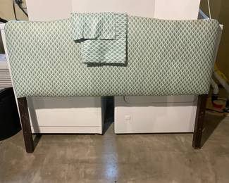 HandUpholstered Plush FullSized Headboard w Extra Fabric