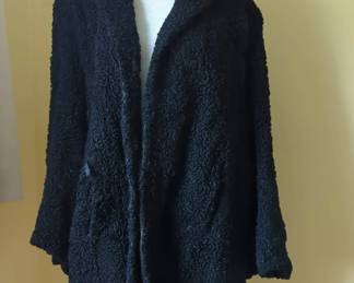 Vintage Sherpa And Fur Bell Sleeve Coat