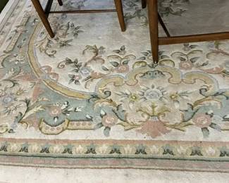 Hand Knotted Center Medallion Pastel Colored Area Rug