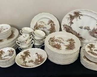 04 Johnson Bros The Old Mill Pattern China Set