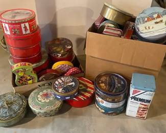 Large assortment Vintage CookieSweets Tins