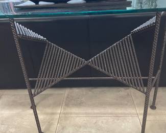 Roche Bobois metal and glass console table