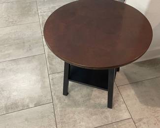 Ethan Allen copper top metal base coffee table 