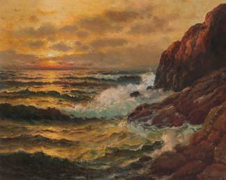 1186 Richard de Ribcowsky (1880-1936) Ocean and cliffs Oil on canvas Signed lower right: de Ribcowsky 24 x 30 in. Estimate: $600 - $800