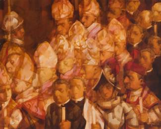 1160 Charles Bragg (1931-2017) "Procession" Oil on canvas Signed lower right: Charles Bragg; titled by repute 24 x 32 in. Estimate: $700 - $1,000