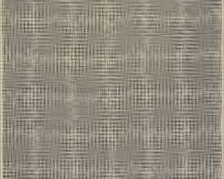 1202 François Morellet (1926-2016) Grid composition, circa 1950s Screenprint on paper Edition: possibly 10/40 Signed and indistinctly inscribed in pencil in the image at lower right: Morellet; numbered and indistinctly inscribed in pencil verso Image: 19 1/2 x 19 1/2 in.; Sheet: 20 1/8 x 20 1/8 in. Estimate: $300 - $500