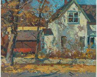 1303 Sergei Bongart (1918-1985) A white house Oil on Masonite Unsigned 26 x 30 in. Estimate: $500 - $700