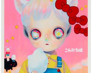 1177 Hikari Shimoda (b. 1984) A child with animal ears, 2014 Print in colors on paper Signed in pencil and with artist's remarque lower right: Hikari Image:16 3/8 x 13 1/8 in.; Sheet: 18 x 14 1/8 in. Estimate: $100 - $200