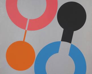 1101 John B. Massey (b. 1950) Untitled, circa 1970 Screenprint in colors on paper From the edition of unknown size Unsigned; with the artist's name printed in the image lower left: John Massey Sight: 59 1/2 x 45 1/2 in. Estimate: $100 - $150