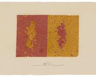 1038 Shoichi Ida (1941-2006) "Untitled," circa 1990 Mixed media collage on handmade paper Signed in pencil lower center: S. Ida; titled and dated in ink in another hand on the frame's backing paper Sheet: 8 1/2 x 12 3/4 in. Estimate: $150 - $250