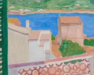 1281 Gerald Wasserman (1920-2011) Monterey coastal home Oil on canvas Unsigned 25 1/2 x 21 in. Estimate: $400 - $600