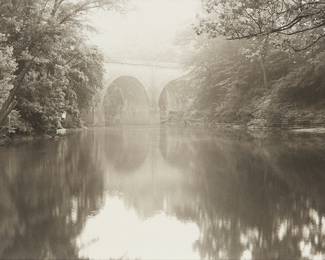 1040 Dick Arentz (b. 1935) "Garrison Railroad Bridge, Kentucky," 1988 Platinum print on paper Edition: 7/50 Signed, titled, dated, numbered, and inscribed in ink in the lower margin: Arentz 88 / 1220422; with the artist's blindstamp "Platinum / Palladium / © Dick Arentz" in the lower margin Image: 16 x 24 in. (approx.); Sheet: 20 3/8 x 26 3/8 in. Estimate: $200 - $300
