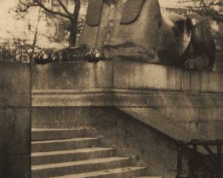 1131 Alvin Langdon Coburn (1882-1966) "On the Embankment," 1909 Photograph on paper Appears unsigned; titled and dated on a label affixed to the frame's backing paper Sight: 8 3/8 x 5 7/8 in. Estimate: $200 - $300