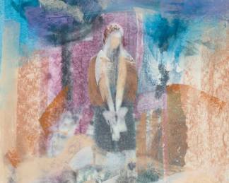 1298 Slavica Vuckovic (20th Century) Abstract figural Pastel on paper Signed lower right: Vuckovic Sight: 19 1/4 x 13 1/4 in. Estimate: $50 - $100