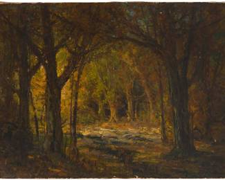 1242 Ralph Davison Miller (1858-1945) "L.A. River, Calif." Oil on canvas Signed lower right: Ralph Davison Miller; signed again, titled, and inscribed "591 Oakhurst Drive / L.A.," all verso 30 x 40 in. Estimate: $500 - $700