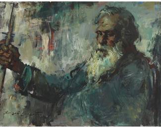 1059 Sergei Bongart (1918-1985) Portrait of a bearded man Oil on board Signed lower left: Sergei Bongart 30 x 40 1/8 in. Estimate: $600 - $800