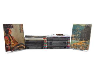 1003 A large group of Bonhams auction catalogues Circa 2018 to 2023 Together with a few from Christie's and John Moran Auctioneers 26 pieces approximately Heights ranging from 10 to 11 in. Estimate: $150 - $250