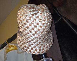 Vintage Woven Ribbon Cloche Hat
