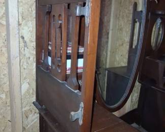 Victorian Oak Triple Mirror Vanity
