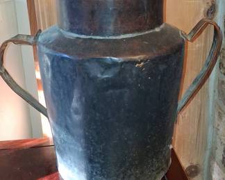 Vintage Hand-Hammered Copper Milk Can with Side Handles