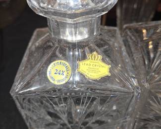 Pair of West German 24% Lead Crystal Decanters