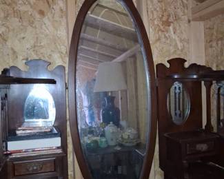 Victorian Oak Triple Mirror Vanity