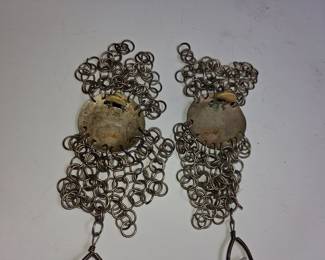 Margaret De Patta Style Chainmail and Crystal Earrings