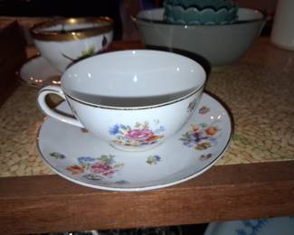Felda China Germany Floral Teacup and Saucer