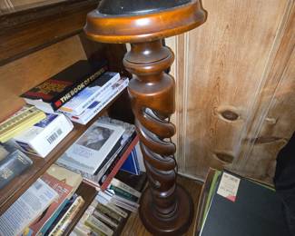 Vintage Barley Twist Floor Lamp with Cane Shade
