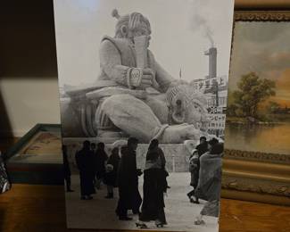 Vintage 1972 Sapporo Winter Olympics Snow Sculpture Photograph