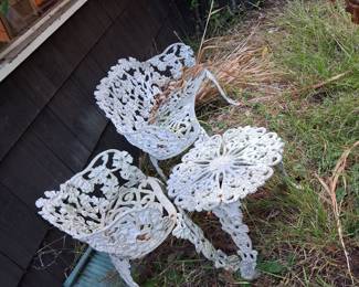Vintage Cast Iron Grapevine Pattern Bistro Set