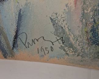 Mid-Century Modernist Portrait, Signed Pimm, 1950 10"x13"